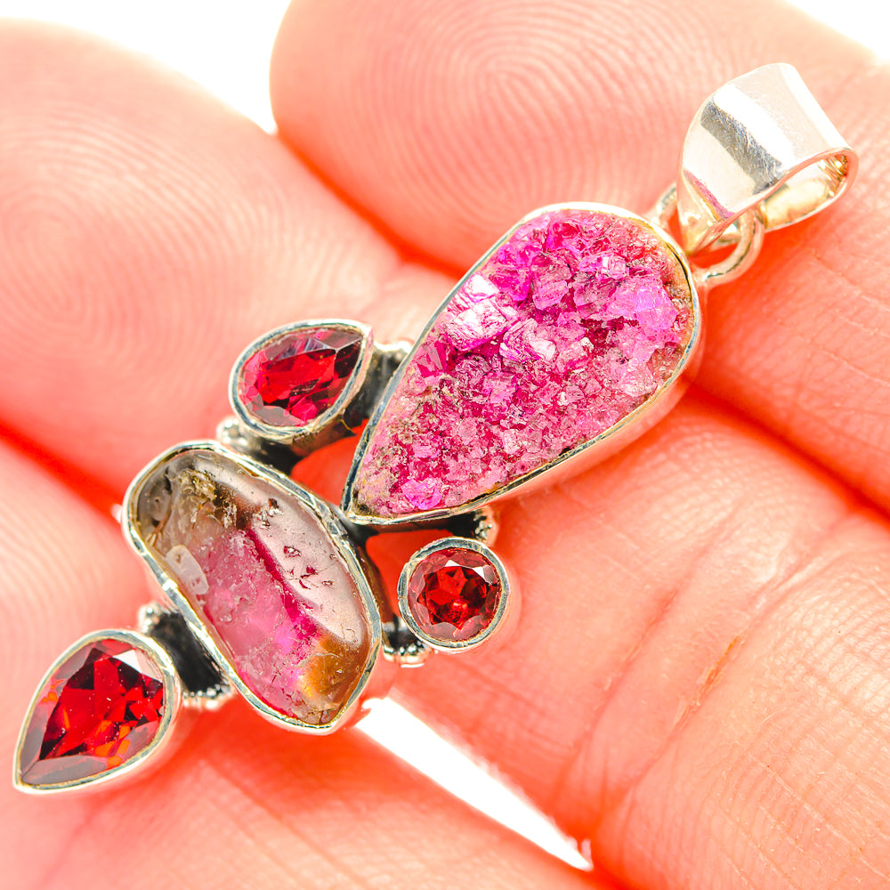 Pink Agate Druzy Pendants handcrafted by Ana Silver Co - PD32305
