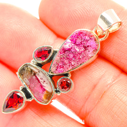 Pink Agate Druzy Pendants handcrafted by Ana Silver Co - PD32305