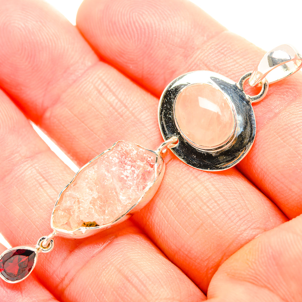 Rose Quartz Pendants handcrafted by Ana Silver Co - PD32312