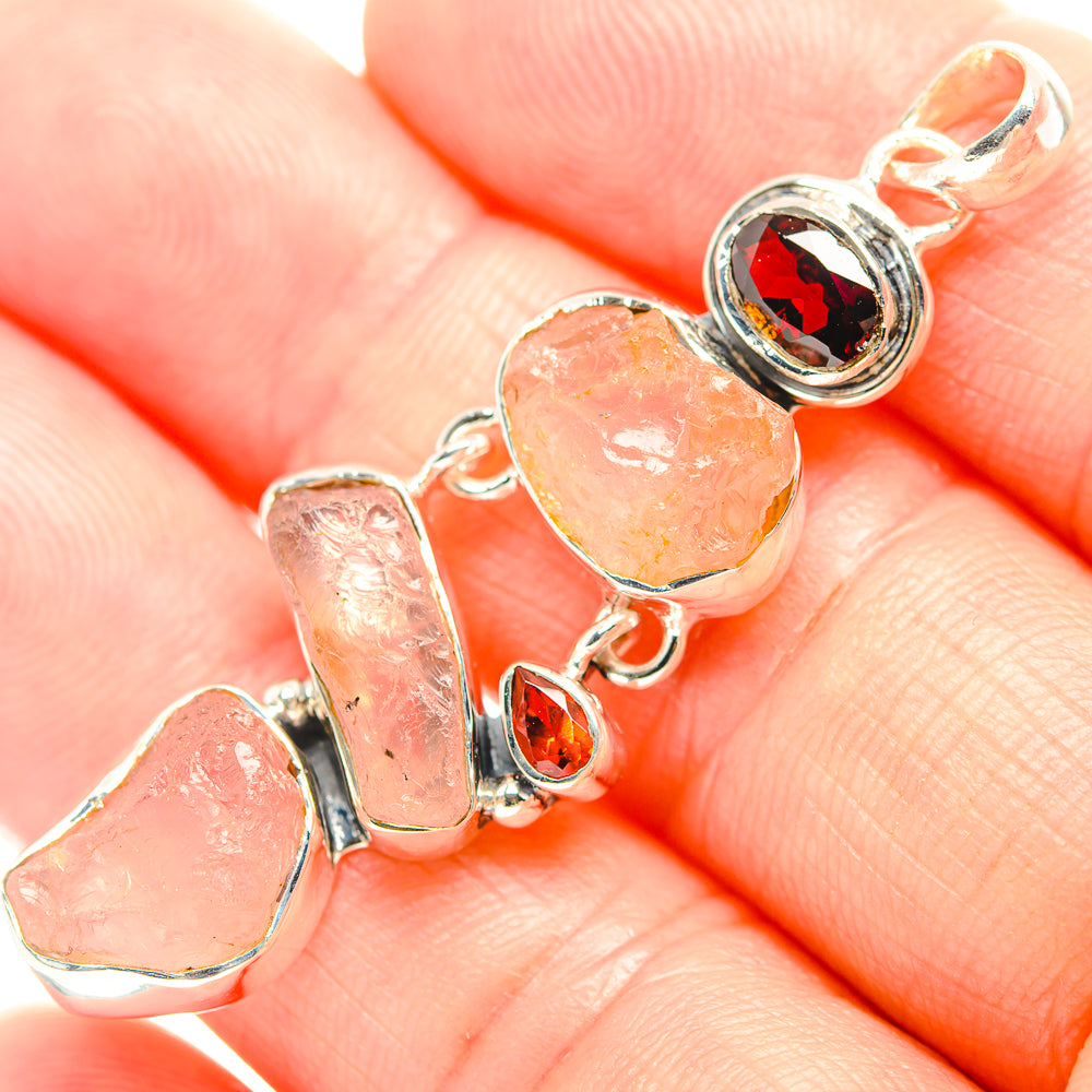 Rose Quartz Pendants handcrafted by Ana Silver Co - PD32314