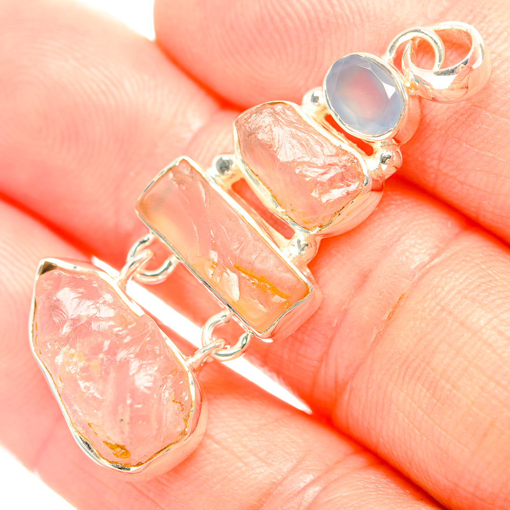 Rose Quartz Pendants handcrafted by Ana Silver Co - PD32329
