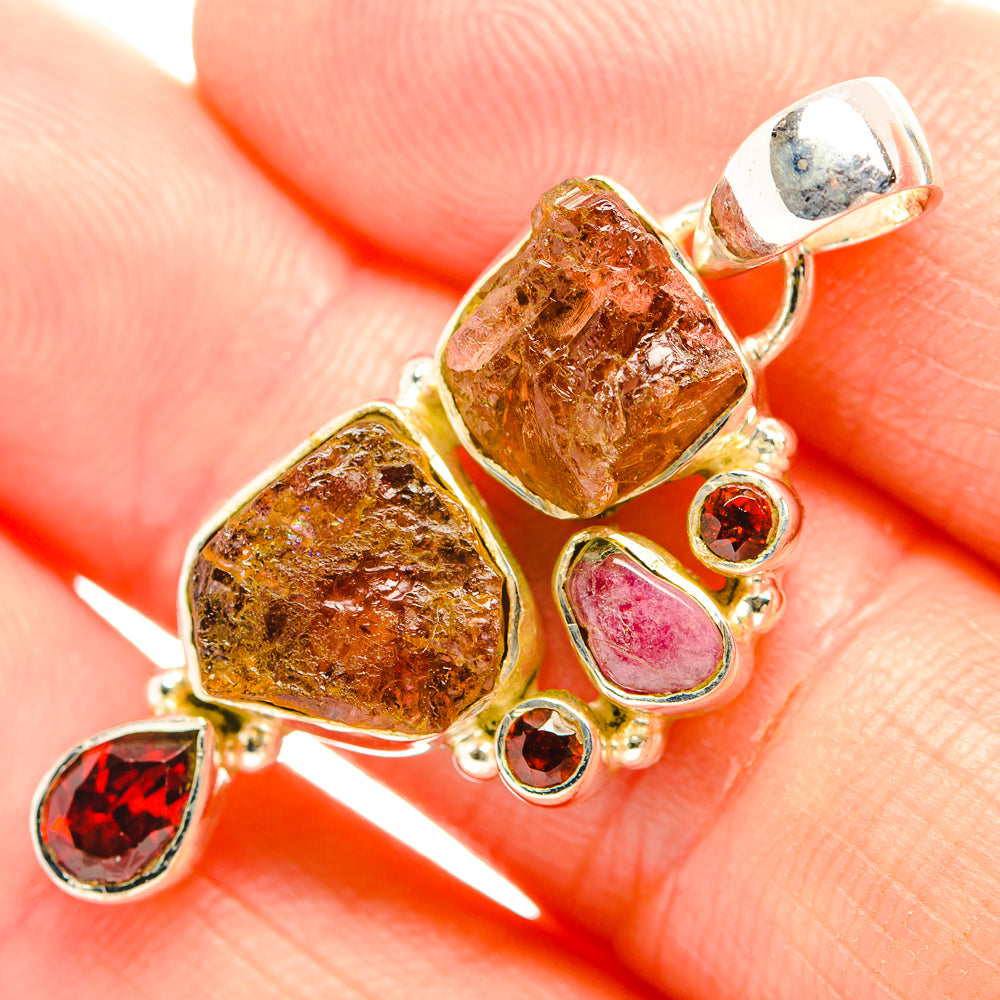 Pink Tourmaline Pendants handcrafted by Ana Silver Co - PD32330