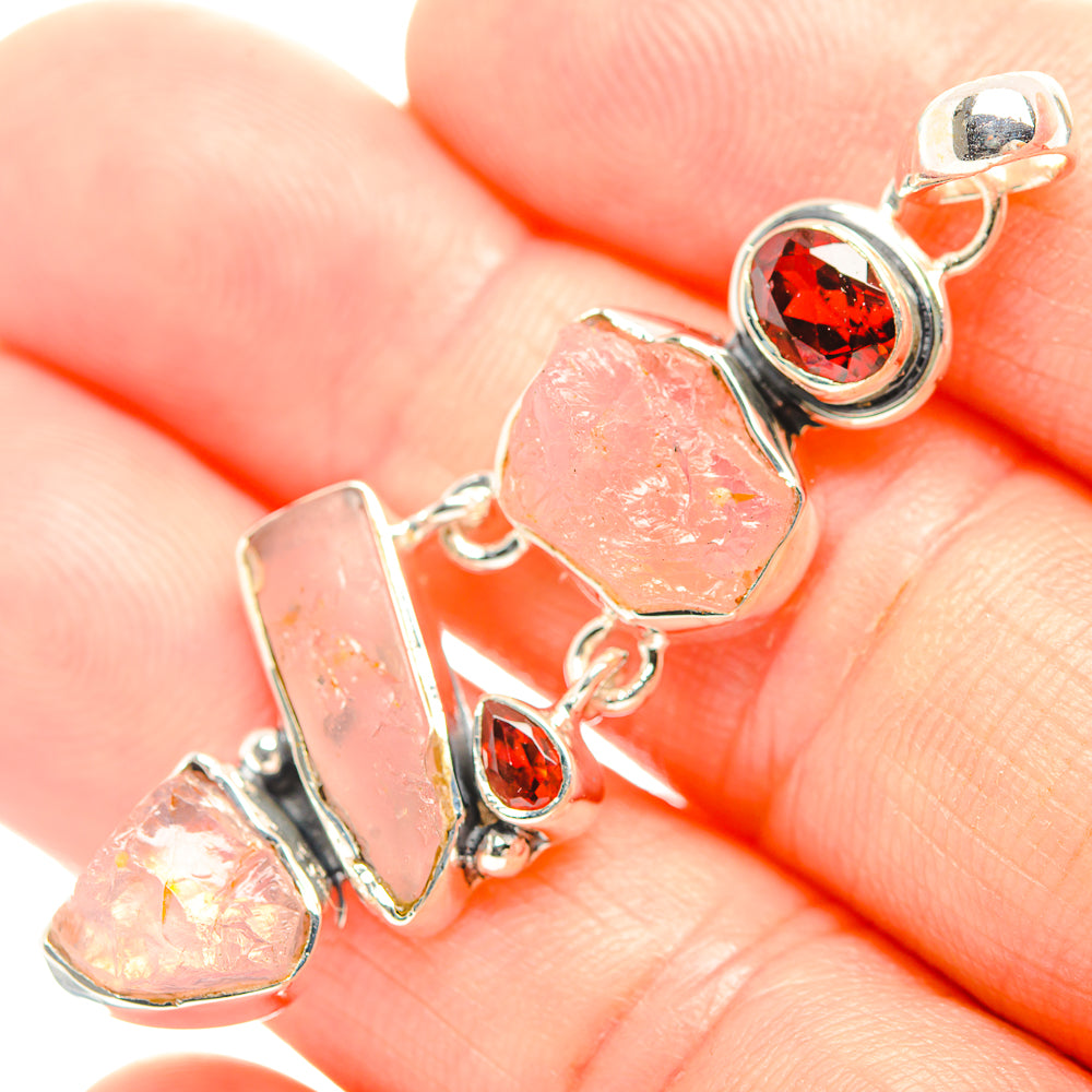 Rose Quartz Pendants handcrafted by Ana Silver Co - PD32333