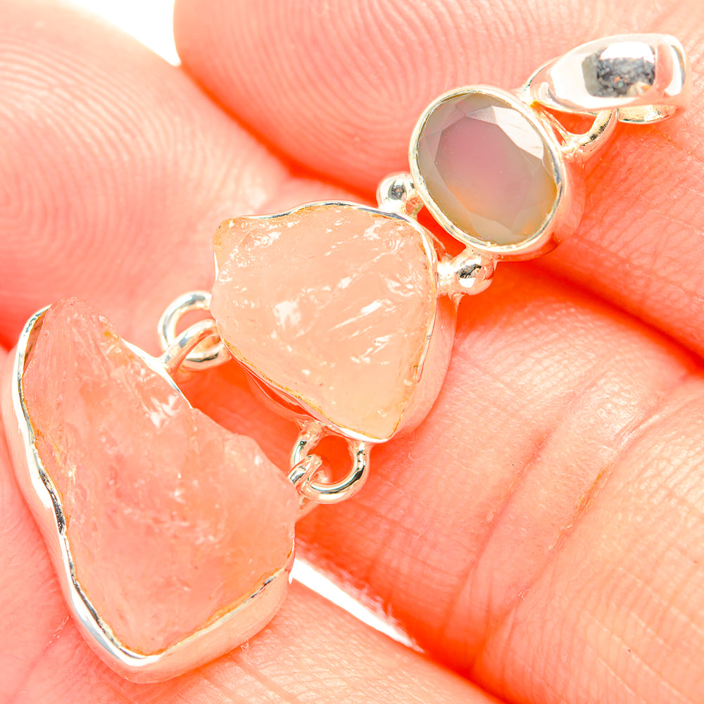 Rose Quartz Pendants handcrafted by Ana Silver Co - PD32353