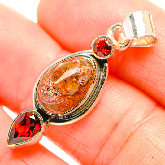Mexican Fire Opal Pendants handcrafted by Ana Silver Co - PD32356