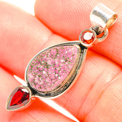 Cobalto Calcite Druzy Pendants handcrafted by Ana Silver Co - PD32357