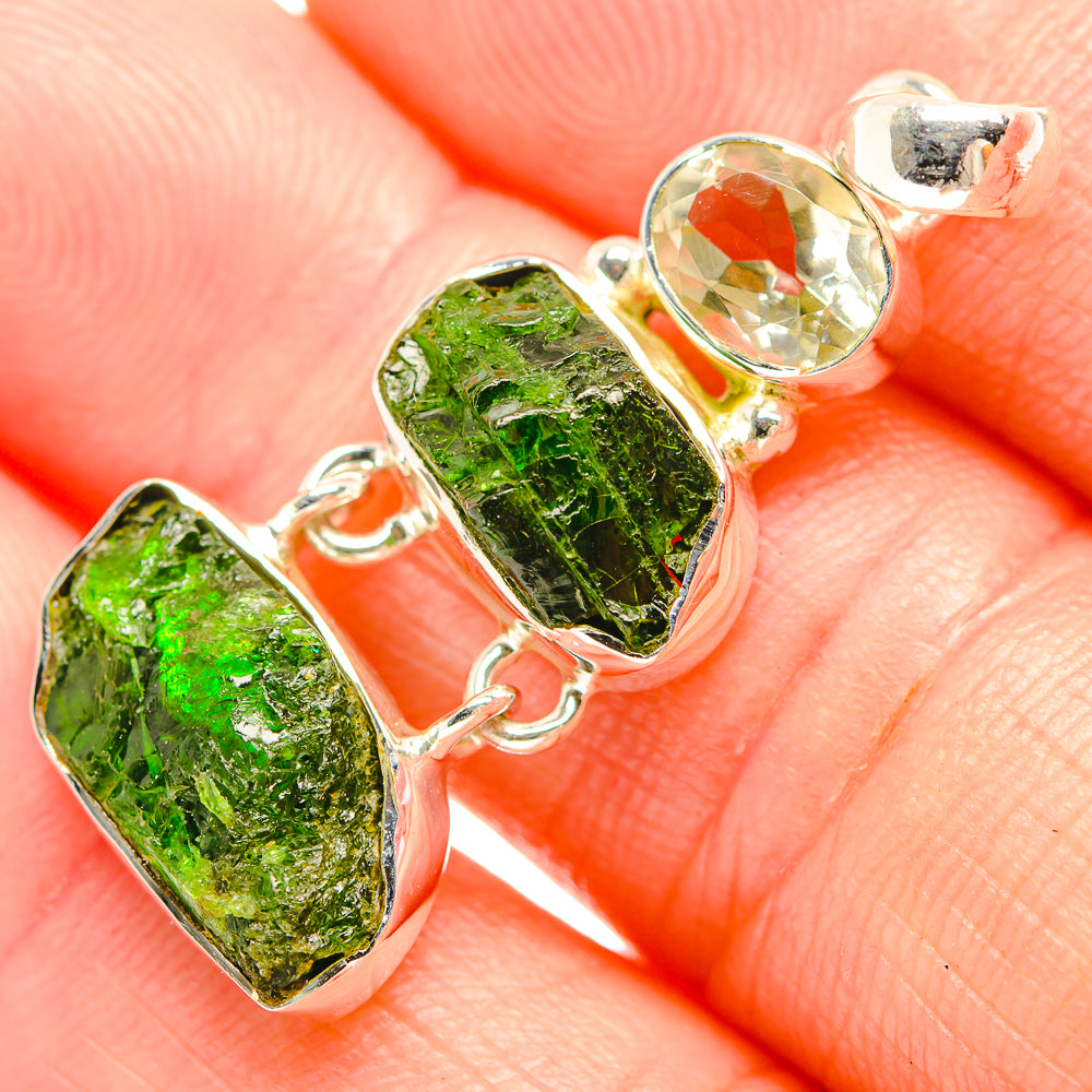 Chrome Diopside Pendants handcrafted by Ana Silver Co - PD32368