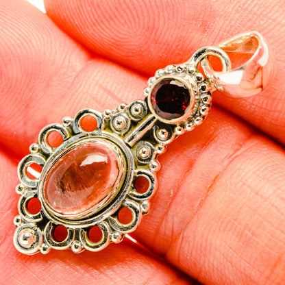 Pink Tourmaline Pendants handcrafted by Ana Silver Co - PD32383