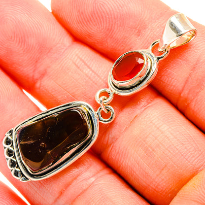 Mexican Fire Agate Pendants handcrafted by Ana Silver Co - PD32384