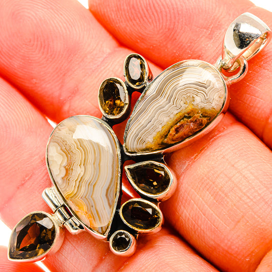 Laguna Lace Agate Pendants handcrafted by Ana Silver Co - PD32403
