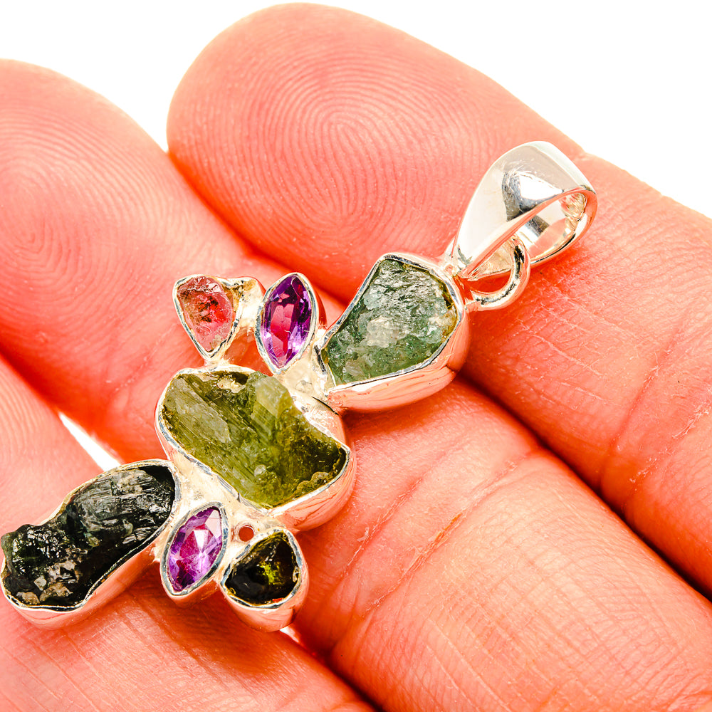 Green Tourmaline Pendants handcrafted by Ana Silver Co - PD32407