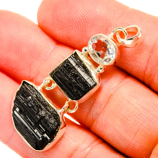 Black Tourmaline Pendants handcrafted by Ana Silver Co - PD32409