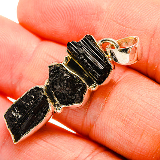 Black Tourmaline Pendants handcrafted by Ana Silver Co - PD32412