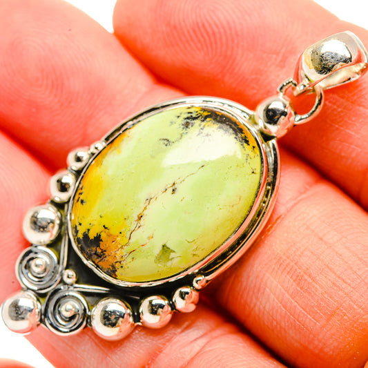 Lemon Chrysoprase Pendants handcrafted by Ana Silver Co - PD32416