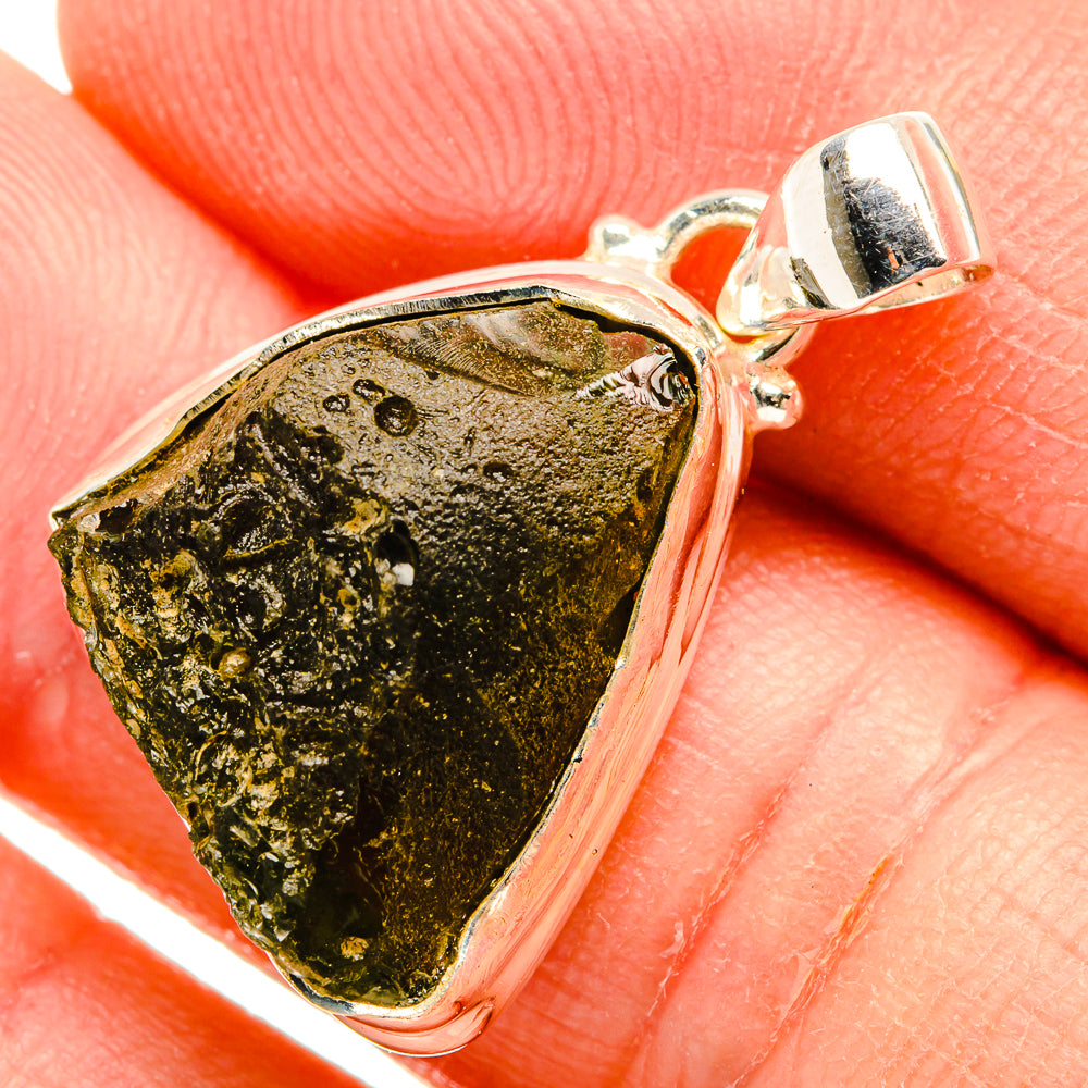 Czech Moldavite Pendants handcrafted by Ana Silver Co - PD32429 - Photo 2