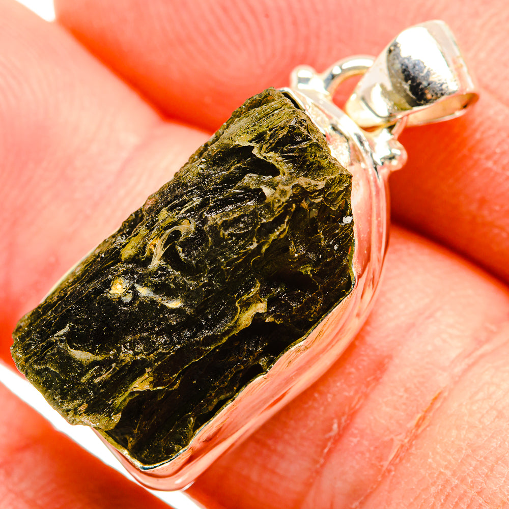 Czech Moldavite Pendants handcrafted by Ana Silver Co - PD32439 - Photo 2