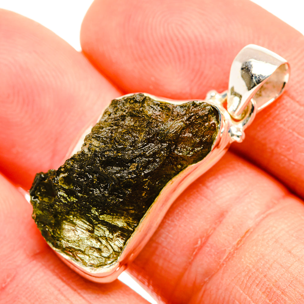 Czech Moldavite Pendants handcrafted by Ana Silver Co - PD32441 - Photo 2