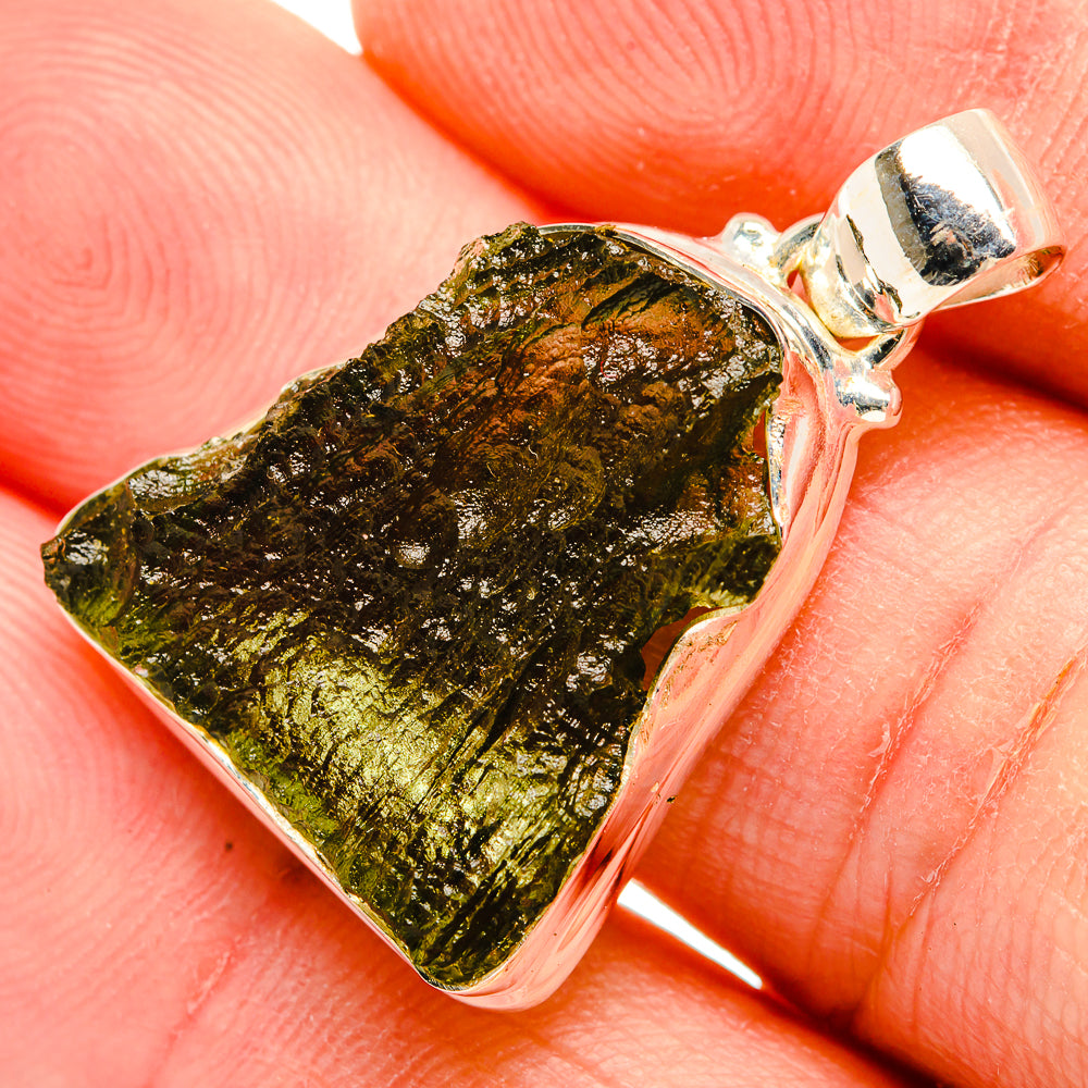 Czech Moldavite Pendants handcrafted by Ana Silver Co - PD32442 - Photo 2