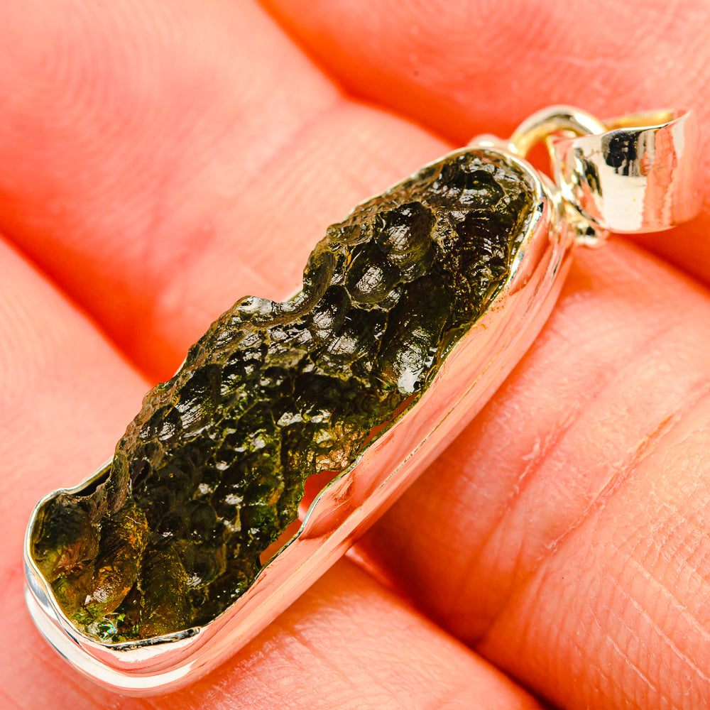 Czech Moldavite Pendants handcrafted by Ana Silver Co - PD32443 - Photo 2