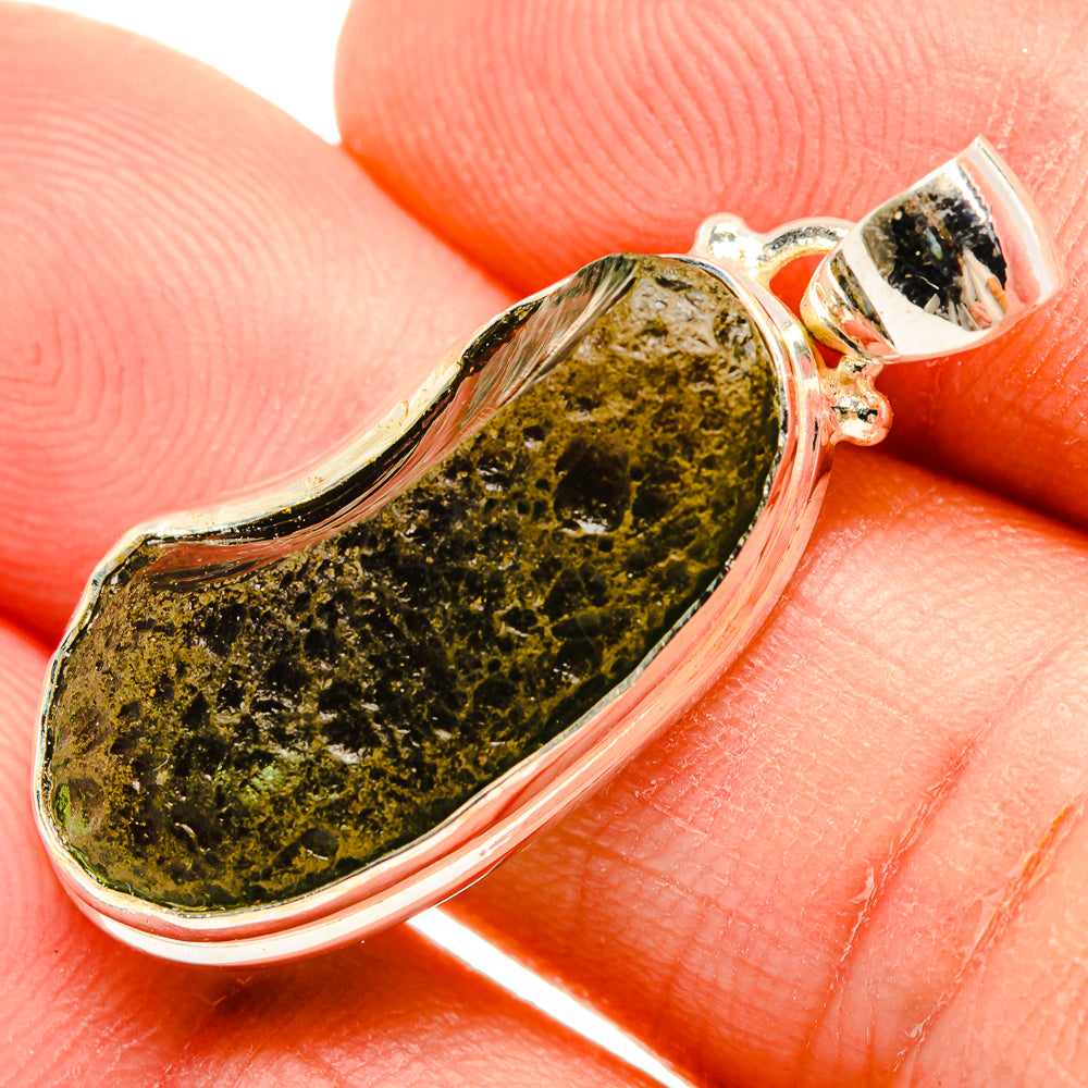 Czech Moldavite Pendants handcrafted by Ana Silver Co - PD32445 - Photo 2
