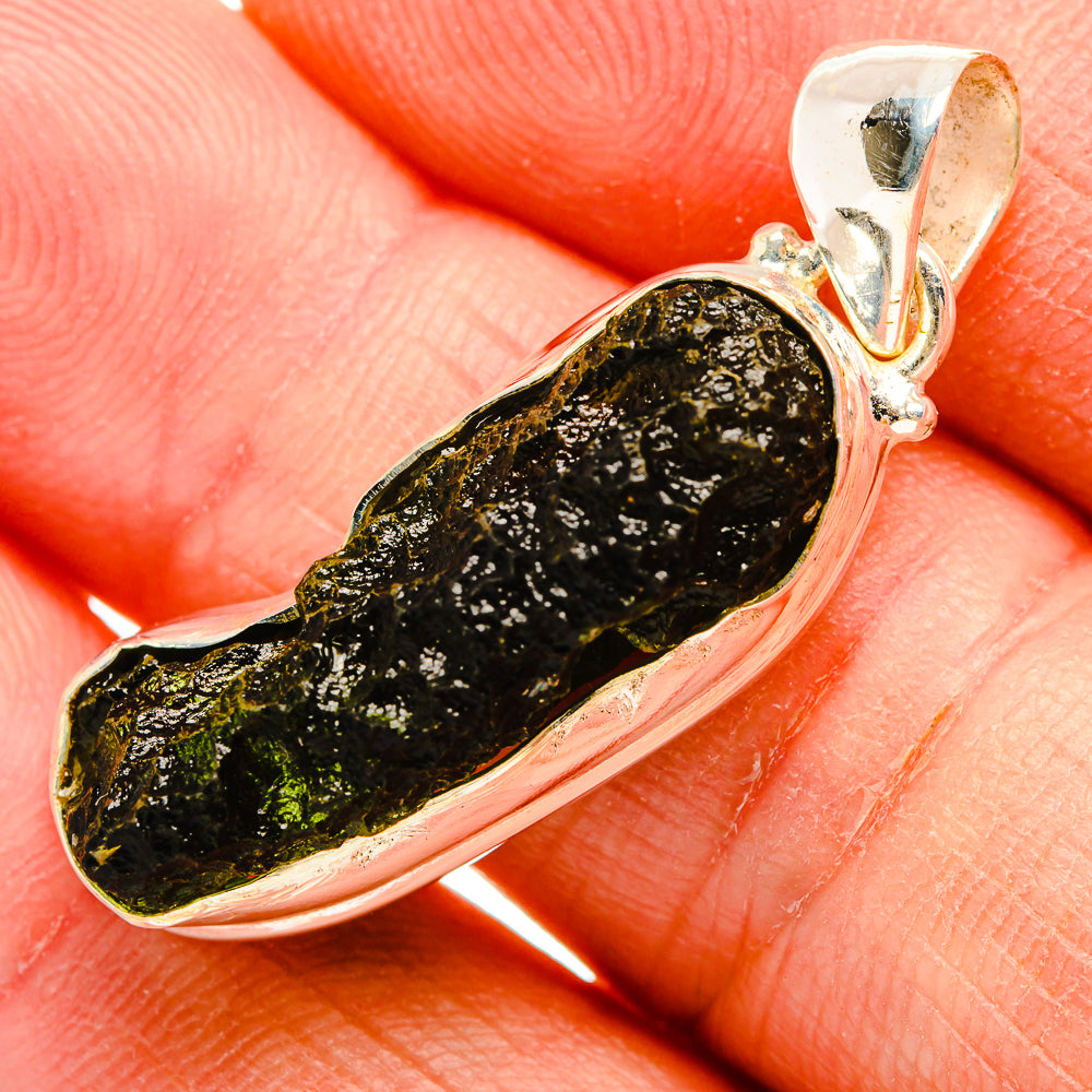 Czech Moldavite Pendants handcrafted by Ana Silver Co - PD32446 - Photo 2
