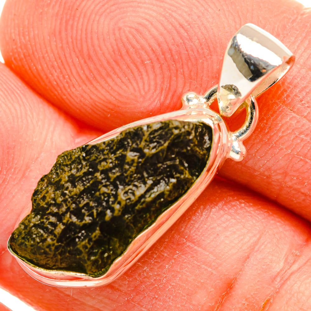 Czech Moldavite Pendants handcrafted by Ana Silver Co - PD32451 - Photo 2