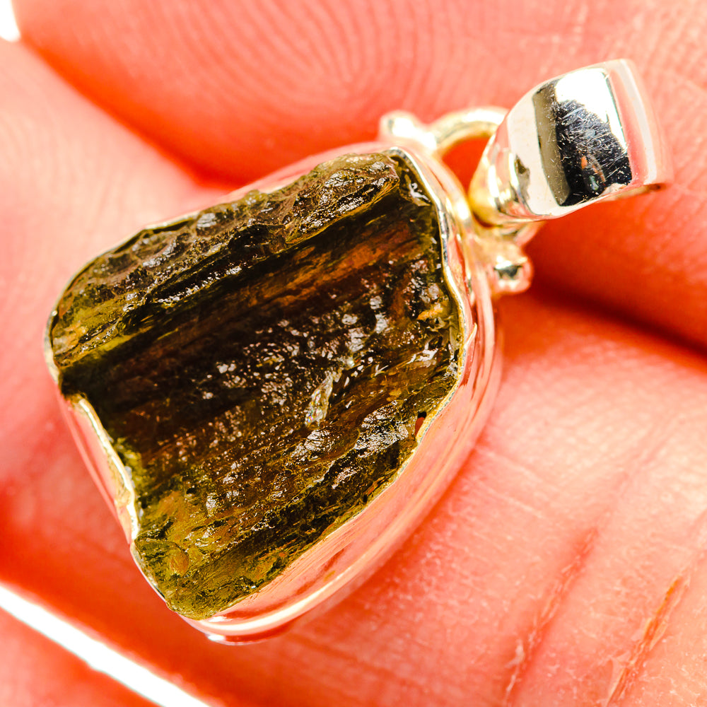 Czech Moldavite Pendants handcrafted by Ana Silver Co - PD32452 - Photo 2