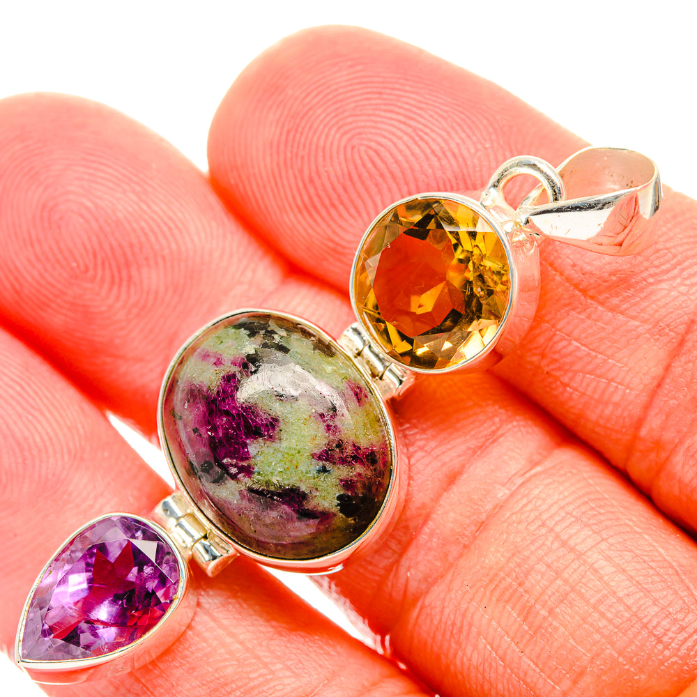 Russian Eudialyte Pendants handcrafted by Ana Silver Co - PD32453
