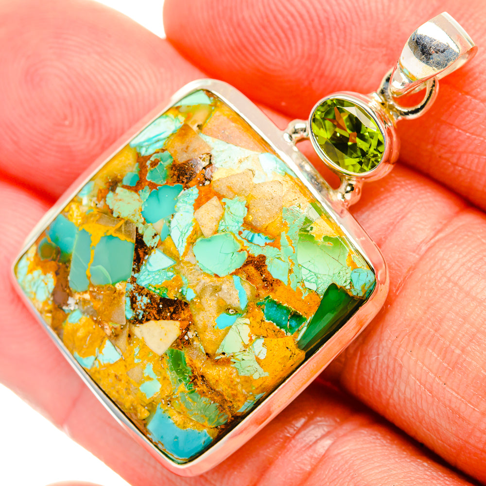 Blue Copper Composite Turquoise Pendants handcrafted by Ana Silver Co - PD32467