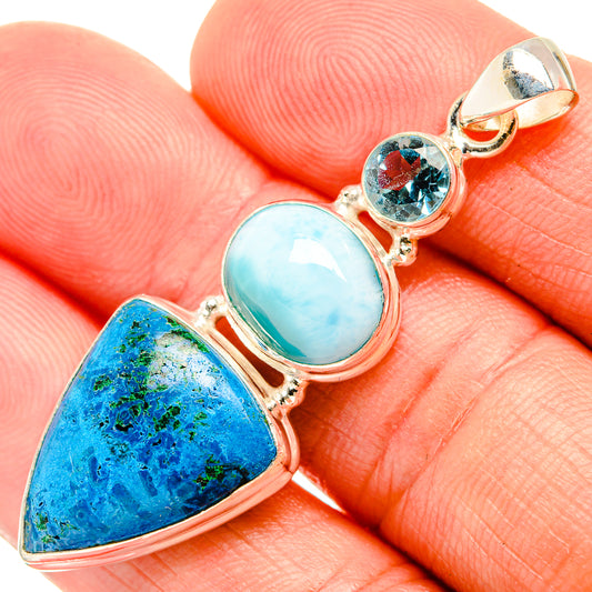 Chrysocolla Pendants handcrafted by Ana Silver Co - PD32493