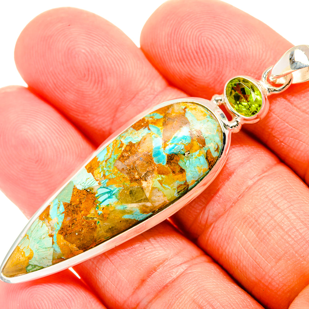 Blue Copper Composite Turquoise Pendants handcrafted by Ana Silver Co - PD32502