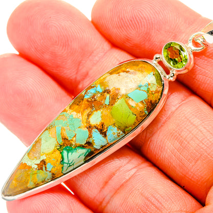 Blue Copper Composite Turquoise Pendants handcrafted by Ana Silver Co - PD32506