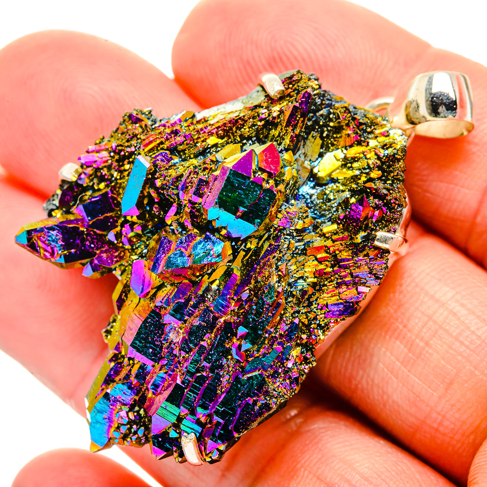 Titanium Sunshine Druzy Pendants handcrafted by Ana Silver Co - PD32515