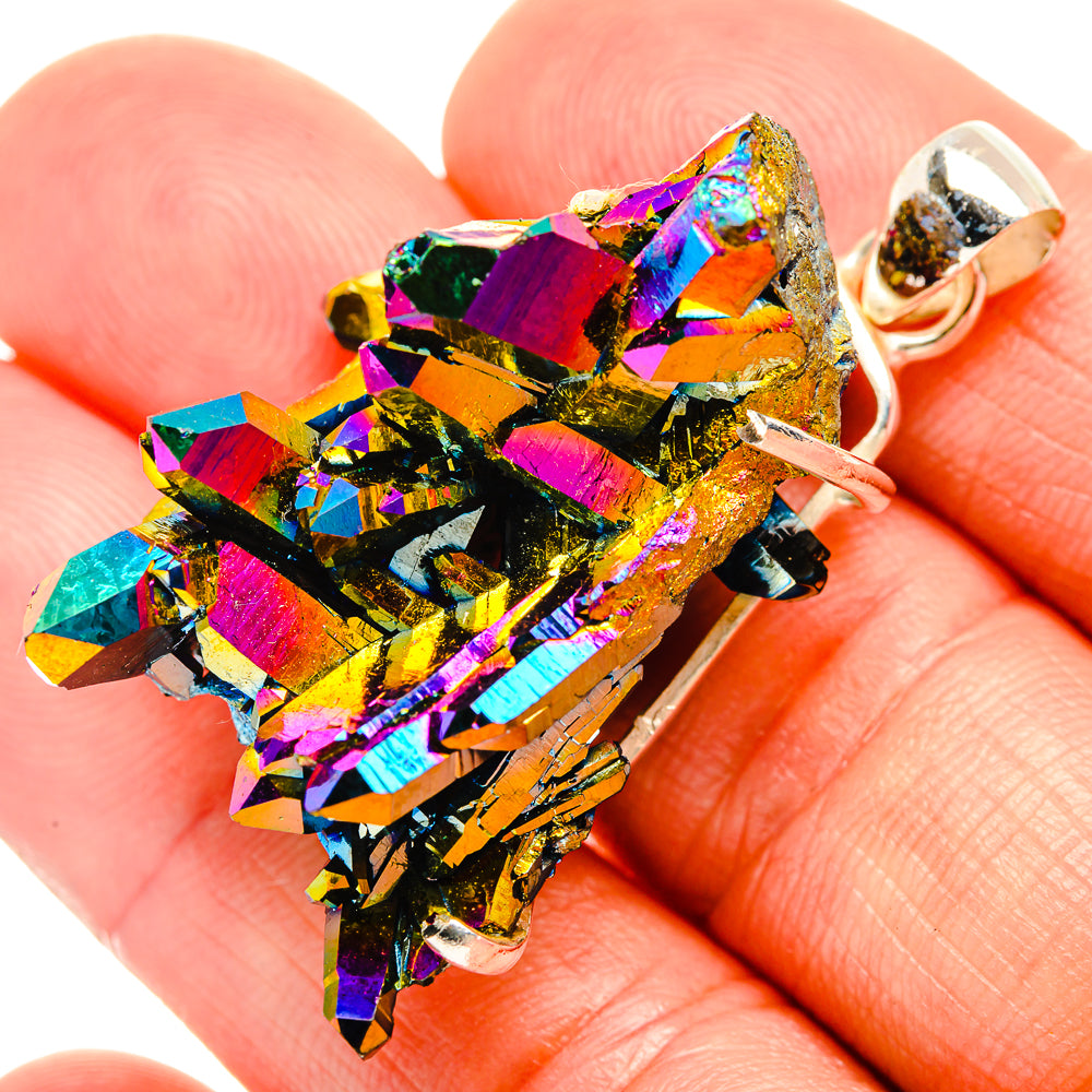 Titanium Sunshine Druzy Pendants handcrafted by Ana Silver Co - PD32517