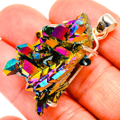 Titanium Sunshine Druzy Pendants handcrafted by Ana Silver Co - PD32517