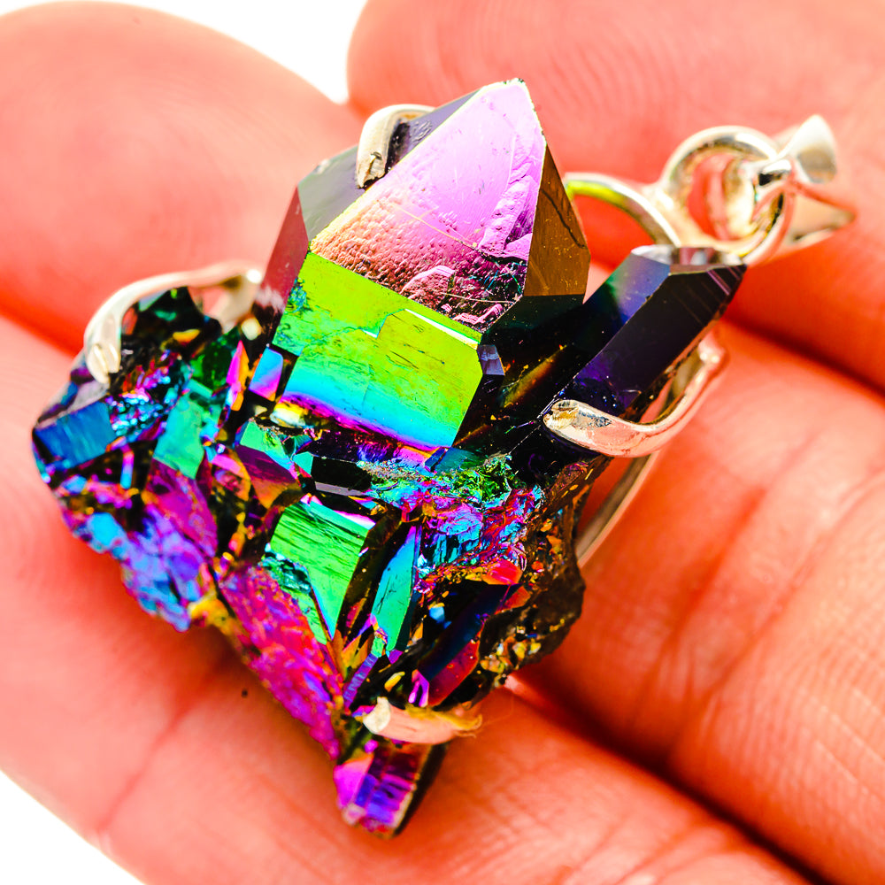 Titanium Sunshine Druzy Pendants handcrafted by Ana Silver Co - PD32518