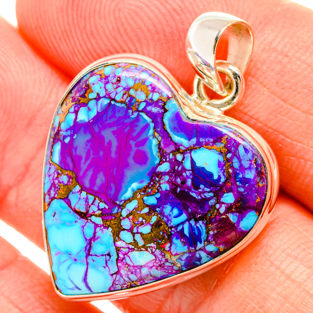 Purple Copper Composite Turquoise Pendants handcrafted by Ana Silver Co - PD32551