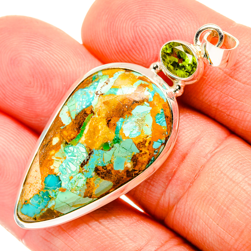 Blue Copper Composite Turquoise Pendants handcrafted by Ana Silver Co - PD32556