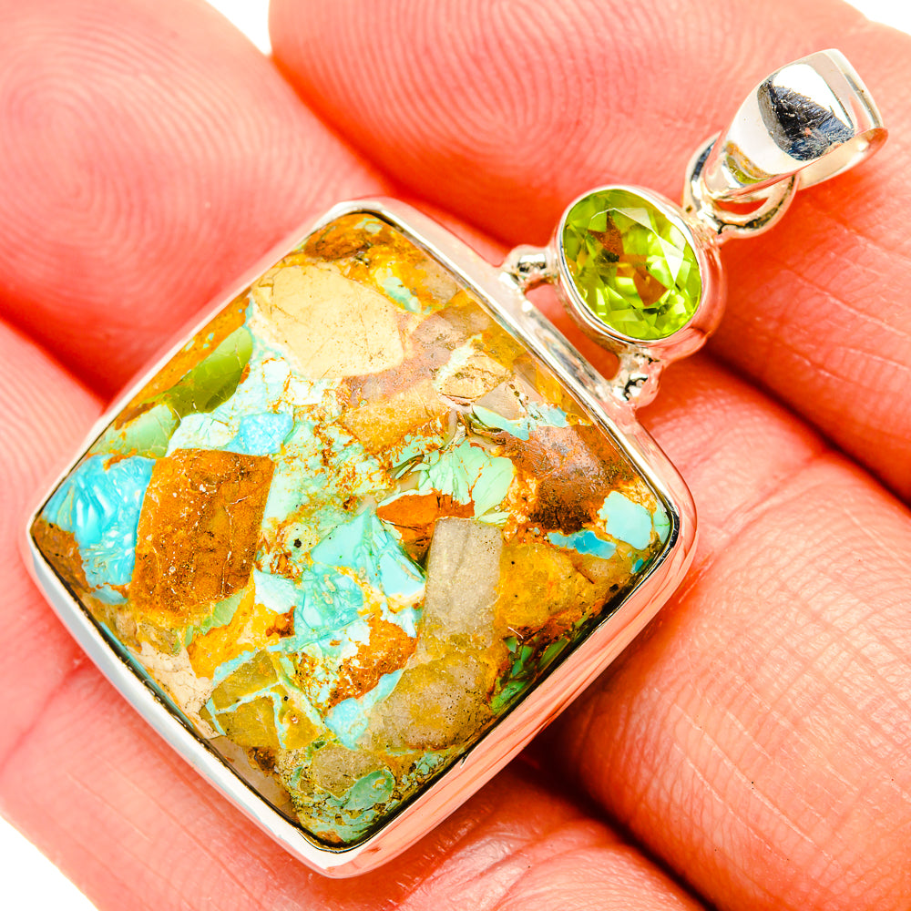 Blue Copper Composite Turquoise Pendants handcrafted by Ana Silver Co - PD32558