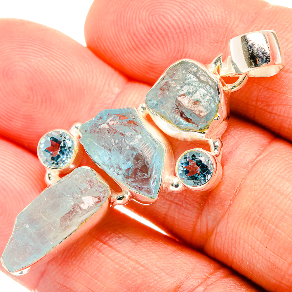 Aquamarine Pendants handcrafted by Ana Silver Co - PD32585