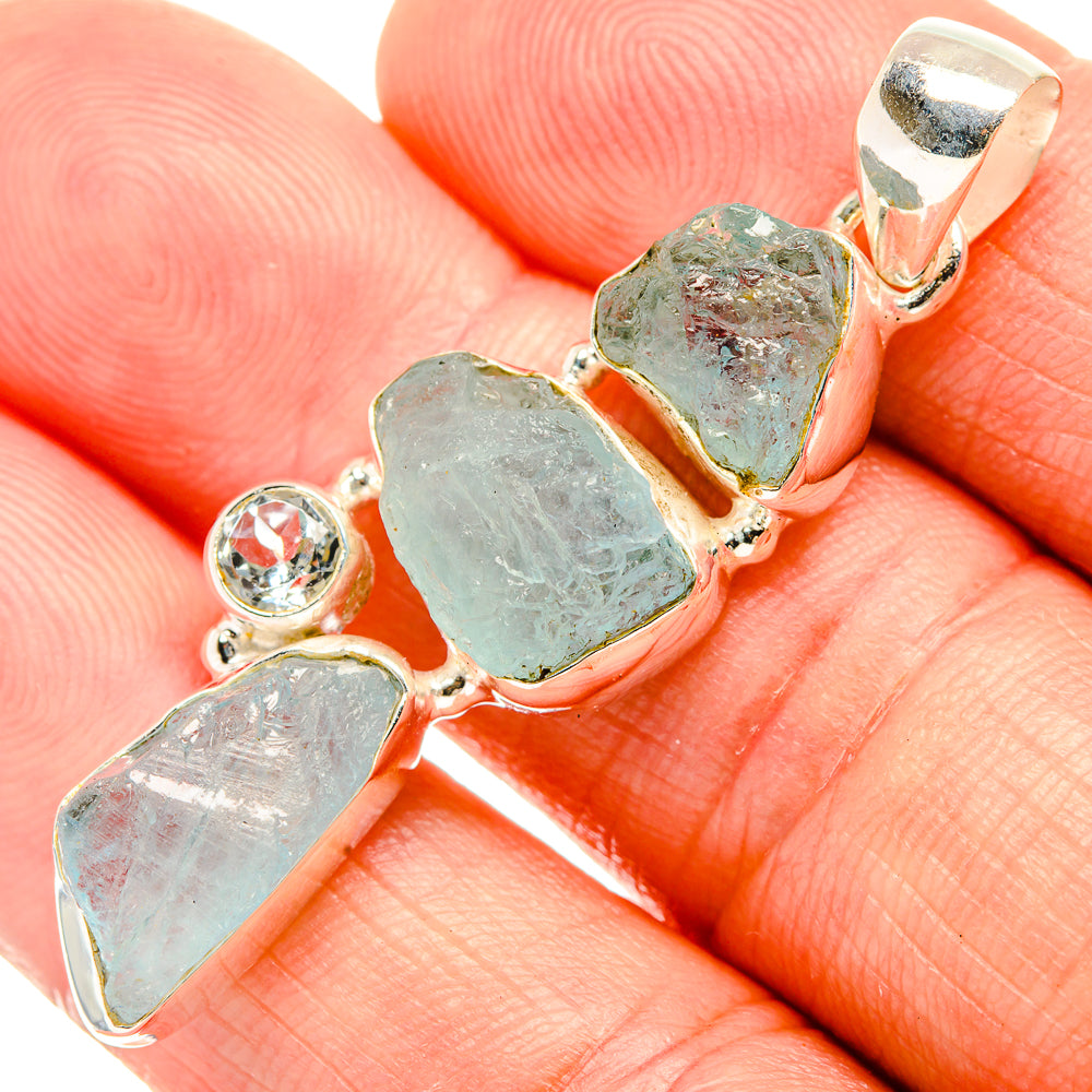 Aquamarine Pendants handcrafted by Ana Silver Co - PD32593