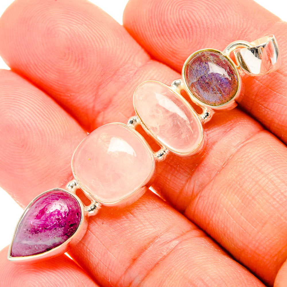 Rose Quartz Pendants handcrafted by Ana Silver Co - PD32596