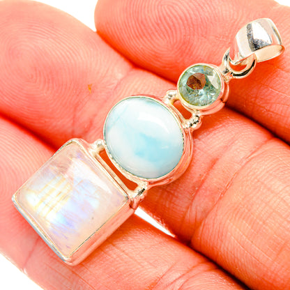 Rainbow Moonstone Pendants handcrafted by Ana Silver Co - PD32615
