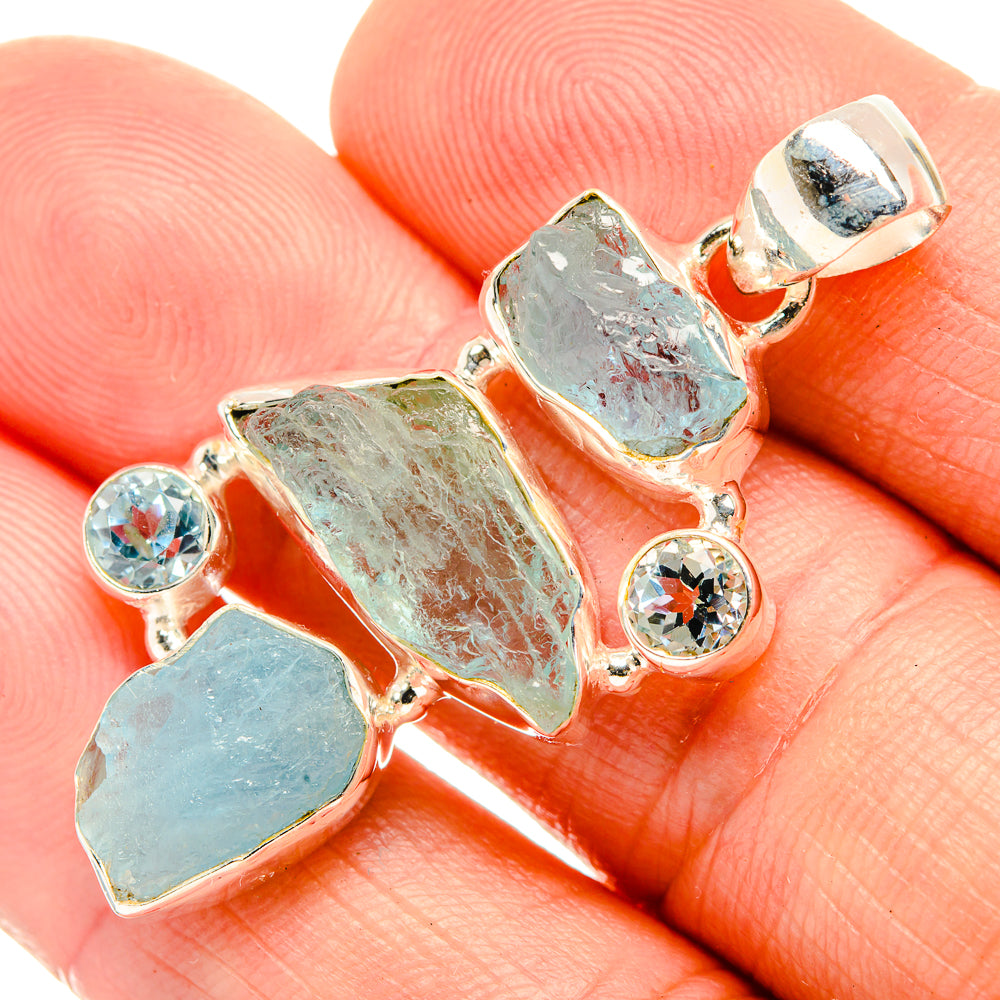 Aquamarine Pendants handcrafted by Ana Silver Co - PD32630