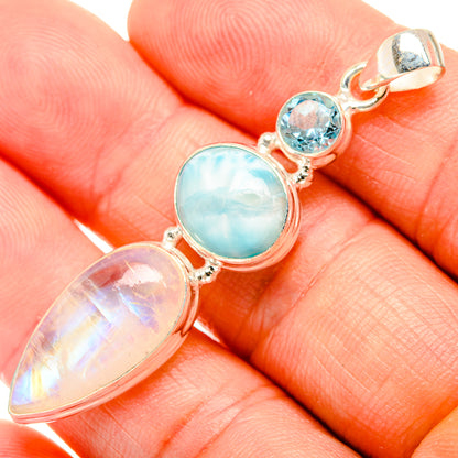 Rainbow Moonstone Pendants handcrafted by Ana Silver Co - PD32631