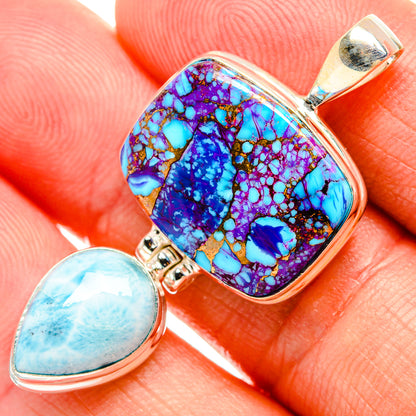 Purple Copper Composite Turquoise Pendants handcrafted by Ana Silver Co - PD32638