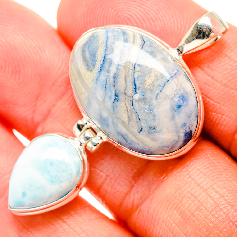 Blue Scheelite Pendants handcrafted by Ana Silver Co - PD32648