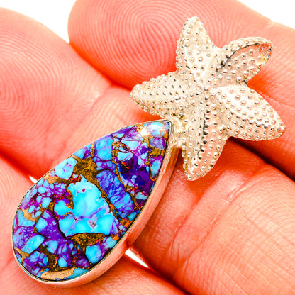 Purple Copper Composite Turquoise Pendants handcrafted by Ana Silver Co - PD32651