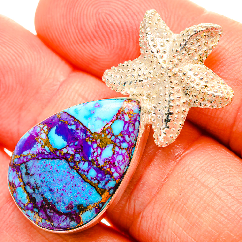 Purple Copper Composite Turquoise Pendants handcrafted by Ana Silver Co - PD32653