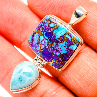 Purple Copper Composite Turquoise Pendants handcrafted by Ana Silver Co - PD32656